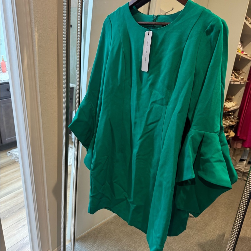 Black Halo Emerald Blouse with Ruffled Sleeves - Picture 2 of 5